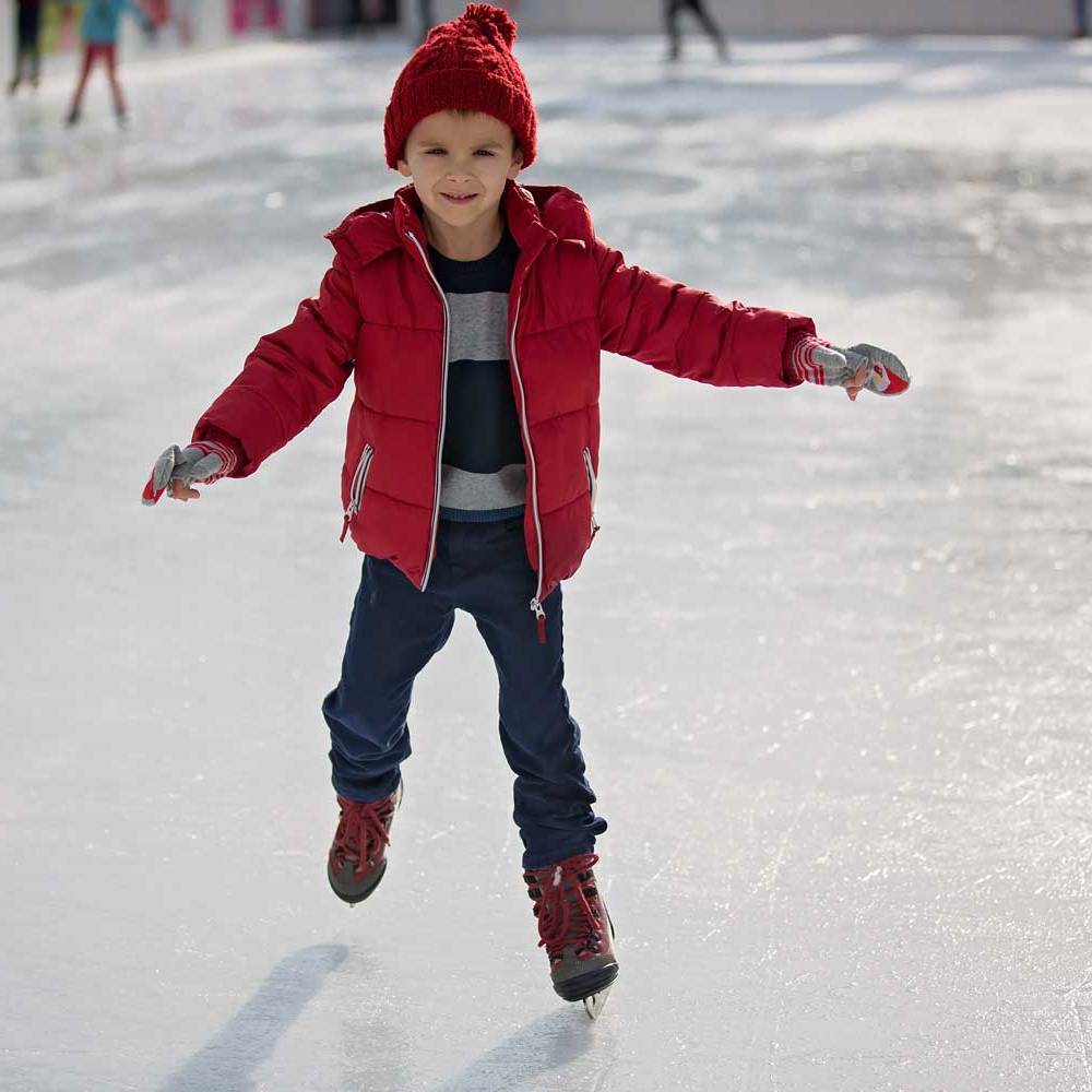 Boy ice skating